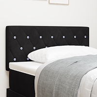 vidaXL LED Sänggavel med LED -remsljus Argyle Svart 90 cm Sammet