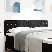 vidaXL LED Sänggavel med LED -remsljus Argyle Svart 144 cm Sammet