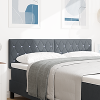vidaXL LED Sänggavel med LED -remsljus Argyle Mörkgrå 80 cm Sammet