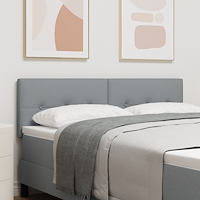 vidaXL LED-sänggavel med LED -remsljus Ljusgrå 144 cm tyg