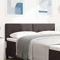 vidaXL LED-sänggavel med LED -remsljus Mörkbrun 160 cm tyg