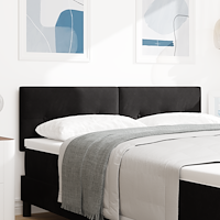 vidaXL Huvudgavel med LED -remsljus med huvudgavel Svart 80 cm Sammet