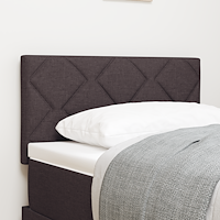 vidaXL LED-sänggavel Diamant block design Mörk brun 80 cm tyg