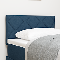 vidaXL LED sänggavel Diamantblock design Blå 80 cm Tyg