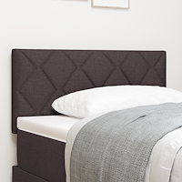 vidaXL LED Huvudgavel Diamantblockdesign Mörkbrun 90 cm Tyg