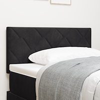vidaXL LED Sänggavel Diamantblock Design Svart 90 cm Sammet
