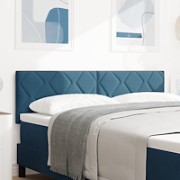 vidaXL LED Huvudgavel Diamantblock Design Mörkblå 144 cm Sammet