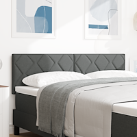 vidaXL LED Sänggavel Diamantblock Design Mörkgrå 160 cm Tyg