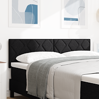 vidaXL LED-sänggavel Diamond Block Design Svart 160 cm Tyg