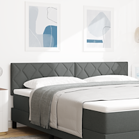 vidaXL LED-sänggavel Diamantblocksmönster Mörkgrå 180 cm Tyg