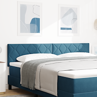 vidaXL LED Sänggavel med LED -remsljus Mörkblå 180 cm Sammet