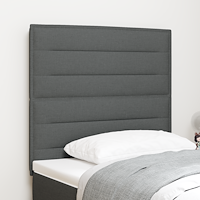 vidaXL LED Huvudgavel Linjer Design Mörkgrå 100 cm Tyg