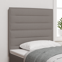 vidaXL LED huvuddyna med LED -remsljus Väggmonterad Taupe 100 cm tyg