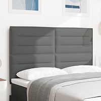 vidaXL LED Sänggavel Linje Design Mörkgrå 80 cm Tyg
