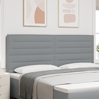 vidaXL LED Huvudgavel Linje Design Ljusgrå 200 cm Tyg