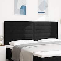 vidaXL LED Sänggavel Linjer Design Svart 100 cm Tyg