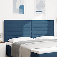 vidaXL LED Sänggavel Linjer Design Blå 100 cm Tyg