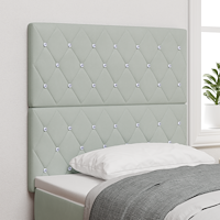 vidaXL LED Sänggavel med LED -remsljus Argyle Ljusgrå 90 cm Sammet