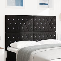 vidaXL LED-sänggavel Svart 80 cm Sammet