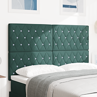 vidaXL LED huvuddyna med LED-ljusslingor Mörkgrön 160 cm Sammet