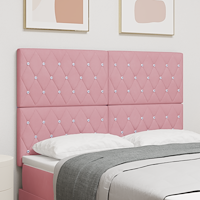 vidaXL LED sänggavel Rosa 80 cm Sammet