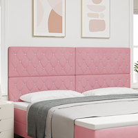vidaXL LED-sänggavel Rosa 100 cm Sammet