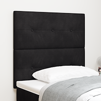 vidaXL LED Huvudgavel Svart 90 cm Sammet