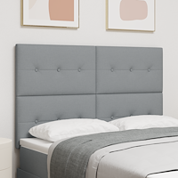 vidaXL LED-sänggavel med LED -remsljus Ljusgrå 160 cm tyg