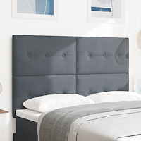 vidaXL LED Huvudgavel Mörkgrå 80 cm Sammet
