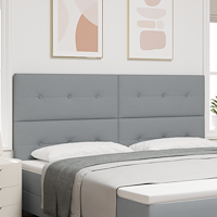 vidaXL LED-sänggavel med LED -remsljus Ljusgrå 200 cm tyg