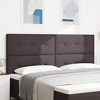vidaXL LED-sänggavel med LED -remsljus Mörkbrun 200 cm tyg