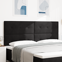 vidaXL Huvudgavel med LED -remsljus med huvudgavel Svart 100 cm Sammet