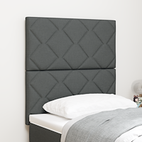 vidaXL LED Sänggavel Diamond Blocks Design Dunkelgrå 80 cm Tyg