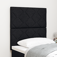 vidaXL LED Sänggavel Diamantblock Design Svart 80 cm Tyg