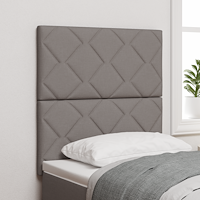 vidaXL LED Sänggavel Diamant Block Design Taupe 80 cm Tyg