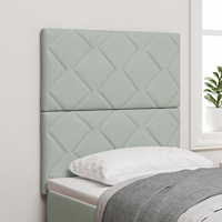 vidaXL LED sänggavel diamond blocks design ljusgrå 80 cm sammet