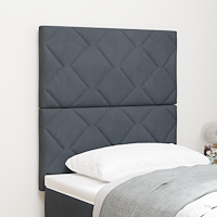 vidaXL LED sänggavel diamantblock design mörkgrå 80 cm sammet