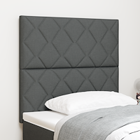 vidaXL LED sänggavel diamantblock design mörkgrå 90 cm tyg