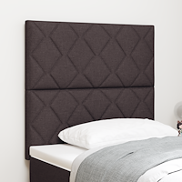 vidaXL LED Huvudgärd med Diamantblock Design i Mörkbrun, 100 cm Tyg