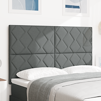 vidaXL LED-sänggavel diamantblocksmönster mörkgrå 160 cm tyg