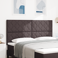 vidaXL LED-sänggavel diamantblockdesign mörkbrun 180 cm tyg