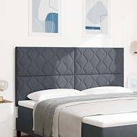 vidaXL LED Sänggavel med LED -remsljus Mörkgrå 180 cm Sammet