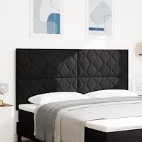 vidaXL LED Sänggavel Diamantblock Design Svart 180 cm Sammet