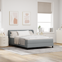vidaXL Resårsäng med madrass 140x190 cm ljusgrå tyg
