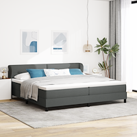 vidaXL Resårsäng med madrass 200x200 cm mörkgrå tyg