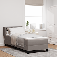 vidaXL Boxspring Säng med Madrass Taupe 80x200 cm Tyg