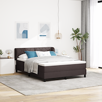 vidaXL Resårsäng med madrass 140x200 cm mörkbrun tyg