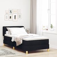 vidaXL Resårsäng med madrass 80x200 cm svart tyg
