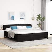 vidaXL Resårsäng med madrass 200x200 cm svart sammet