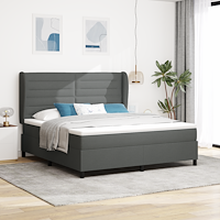 vidaXL Resårsäng med madrass 180x200 cm mörkgrå tyg